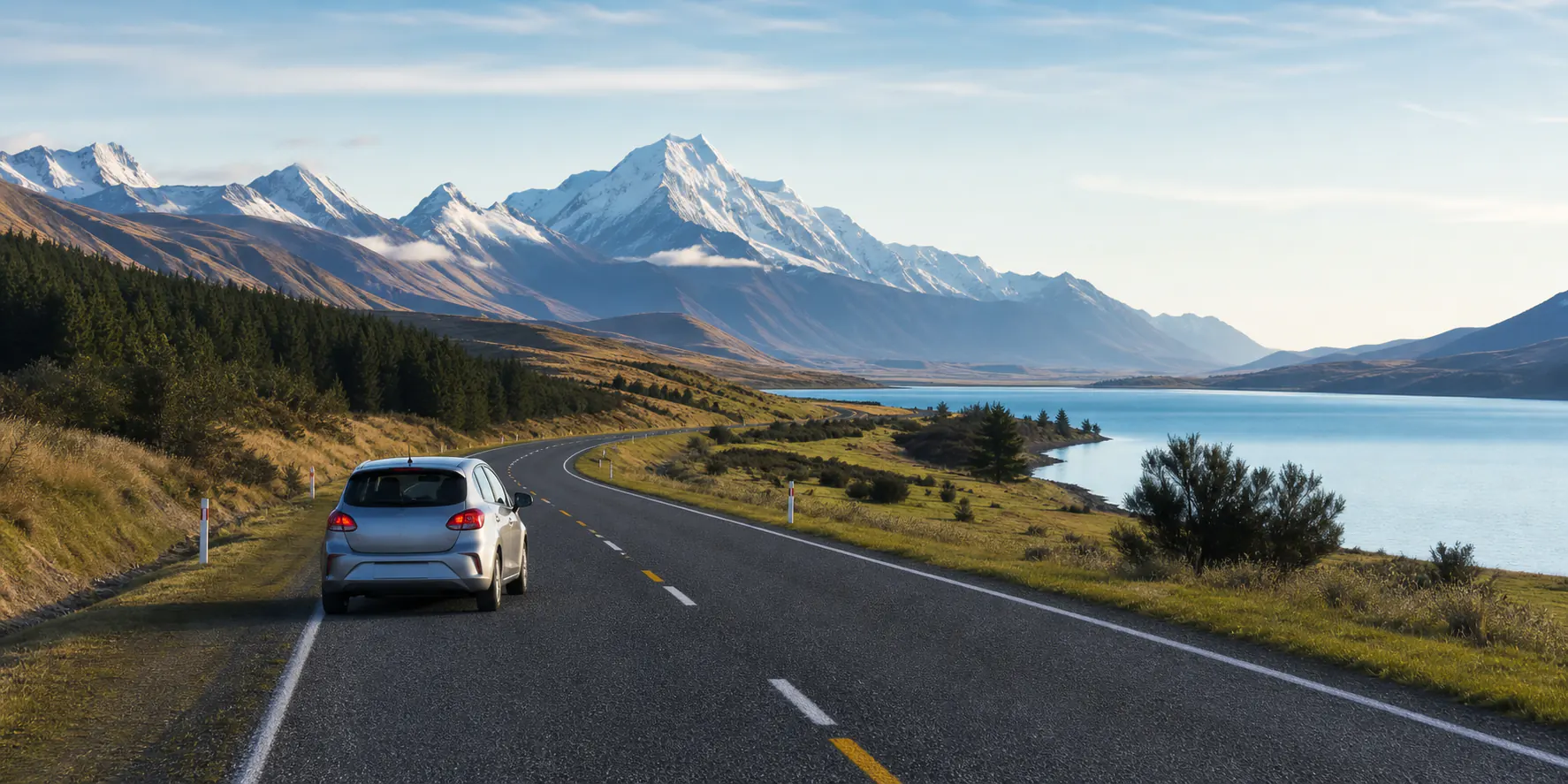 Scenic New Zealand road trip landscape